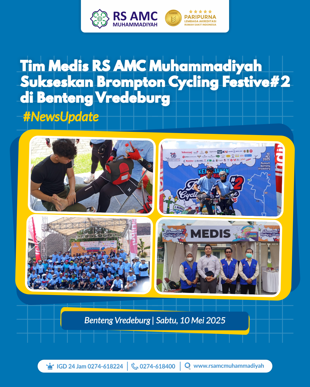 Tim Medis RS AMC Muhammadiyah Sukseskan Brompton Cycling Festive#2 di Benteng Vredeburg