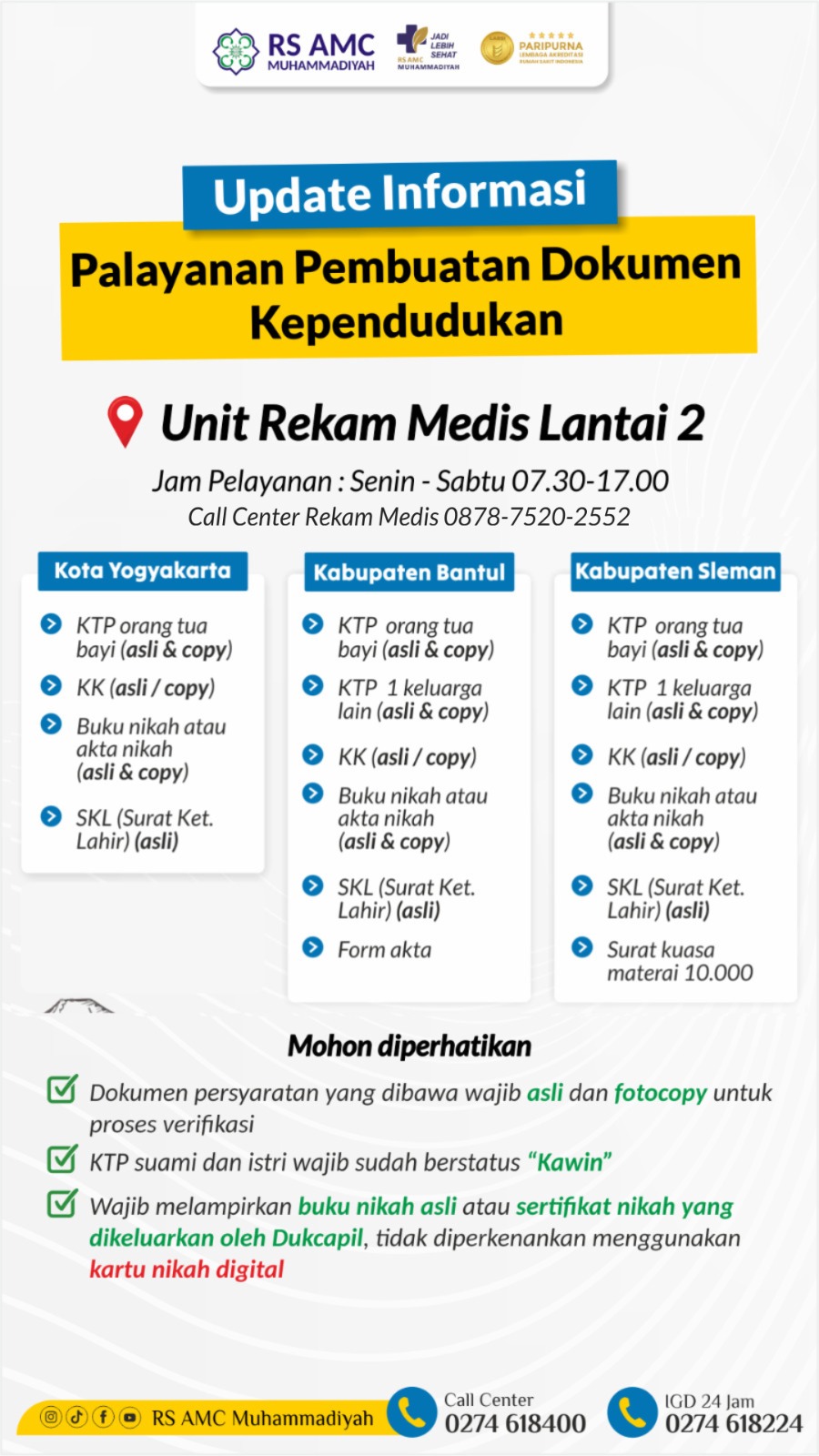 Mudahnya Urus Akta Kelahiran & Dokumen Kependudukan Pasca Persalinan di RS AMC Muhammadiyah
