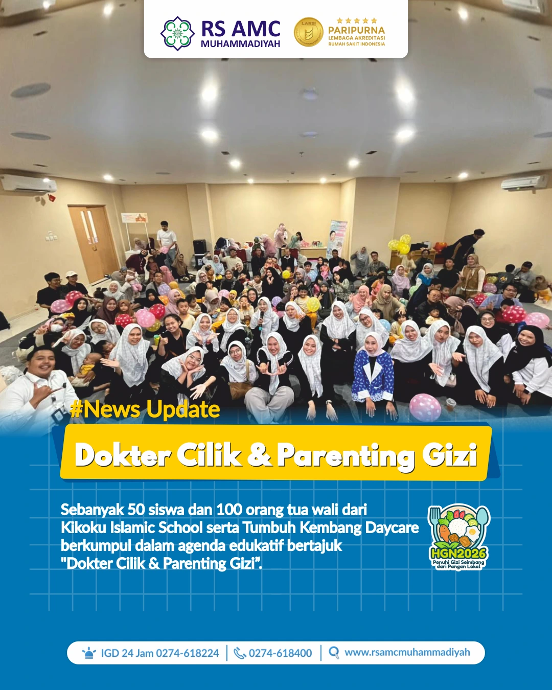 RS AMC Muhammadiyah Gelar Dokter Cilik dan Parenting Gizi