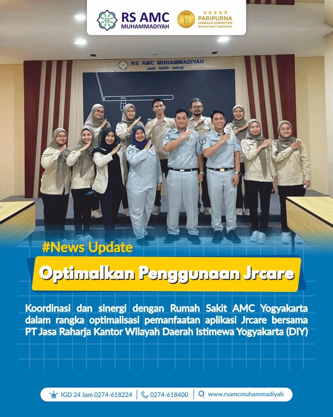 RS AMC MUHAMMADIYAH PERKUAT SINERGI DENGAN JASA RAHARJA DIY LEWAT OPTIMALISASI JRCARE