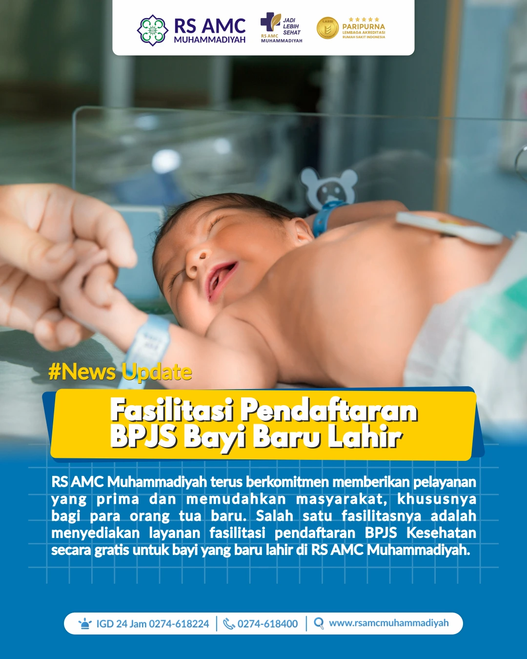 RS AMC Muhammadiyah Fasilitasi Pendaftaran BPJS Gratis bagi Bayi Baru Lahir