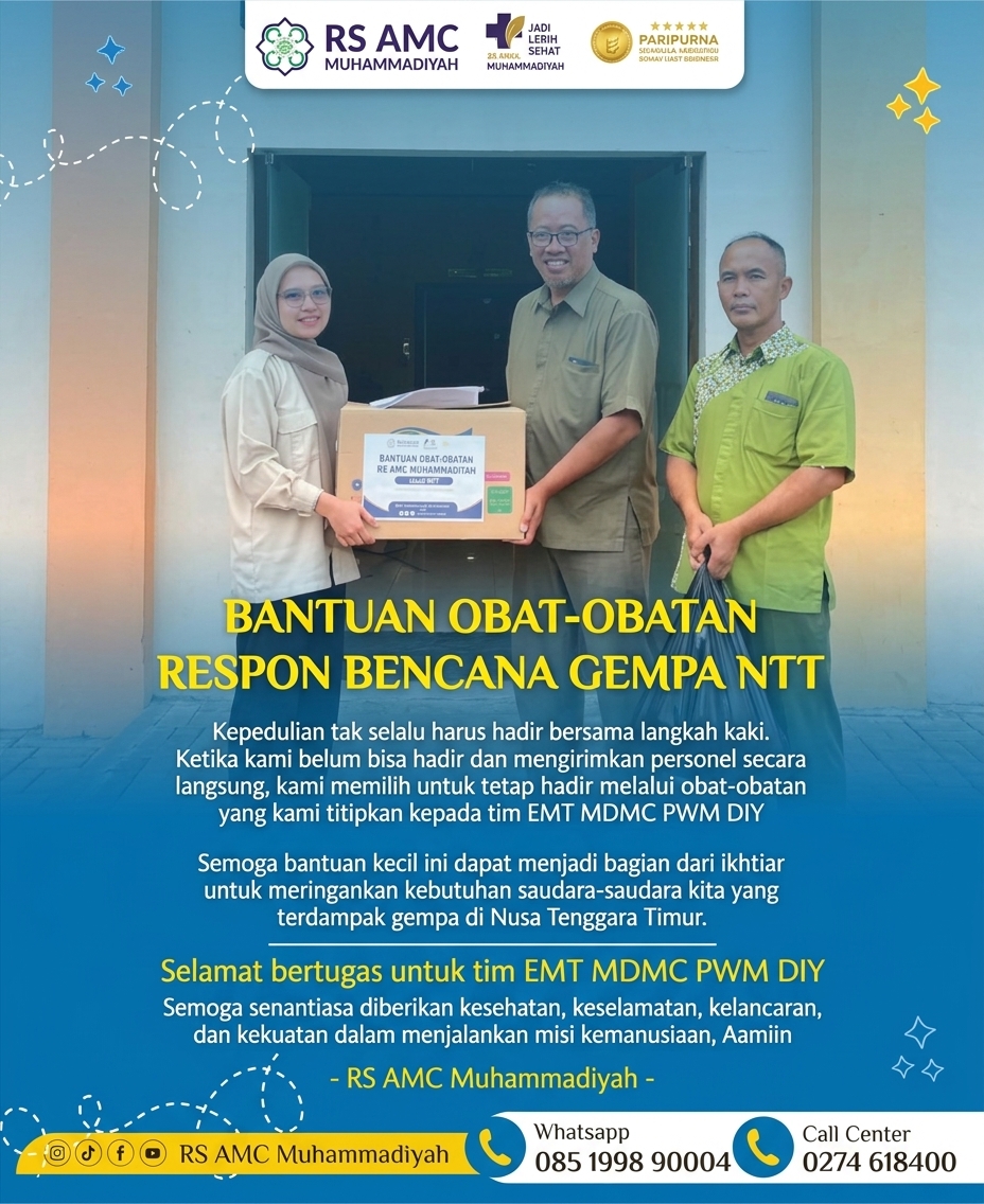 RS AMC Muhammadiyah Kirimkan Bantuan Obat-Obatan untuk Korban Gempa Bumi di NTT