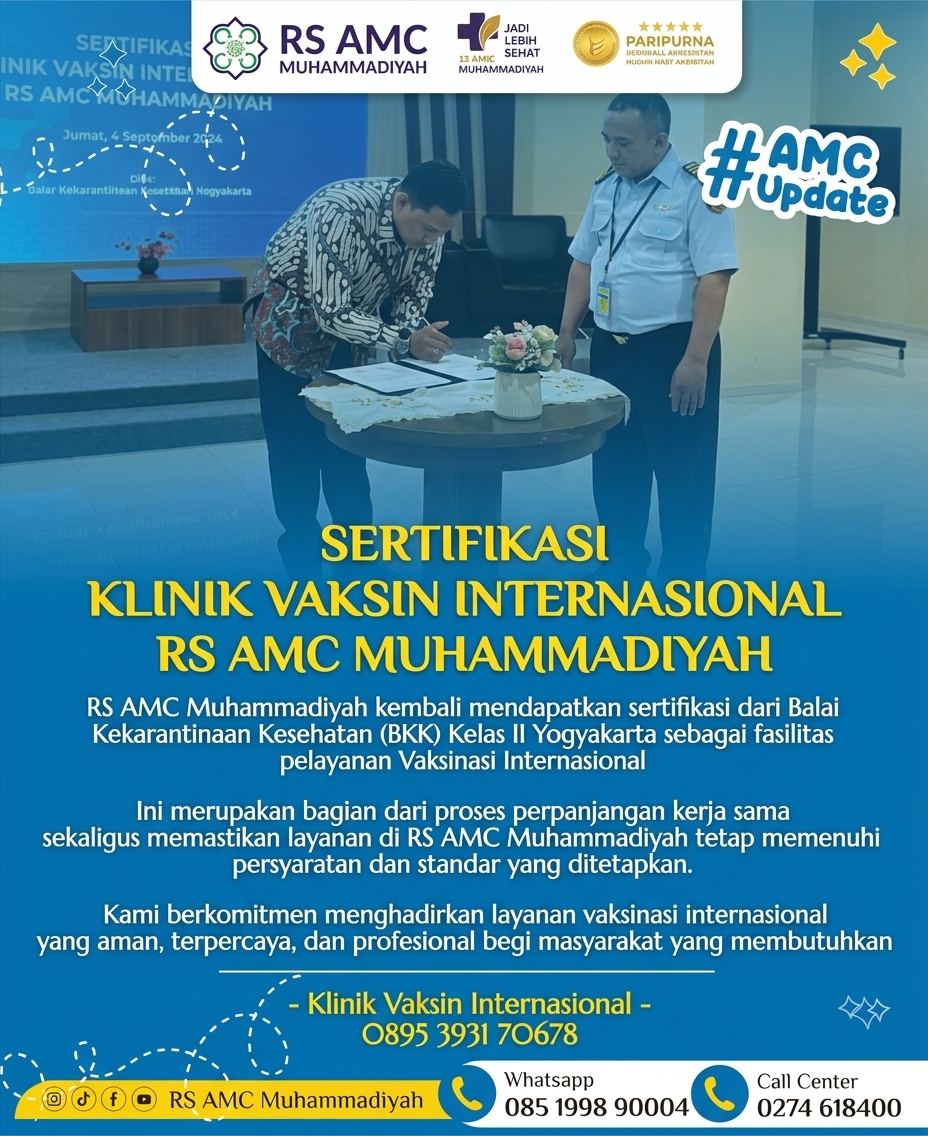 Perpanjang Sertifikasi Klinik Vaksin Internasional, RS AMC Muhammadiyah Tingkatkan Layanan Prioritas Lewat Klinik Platinum