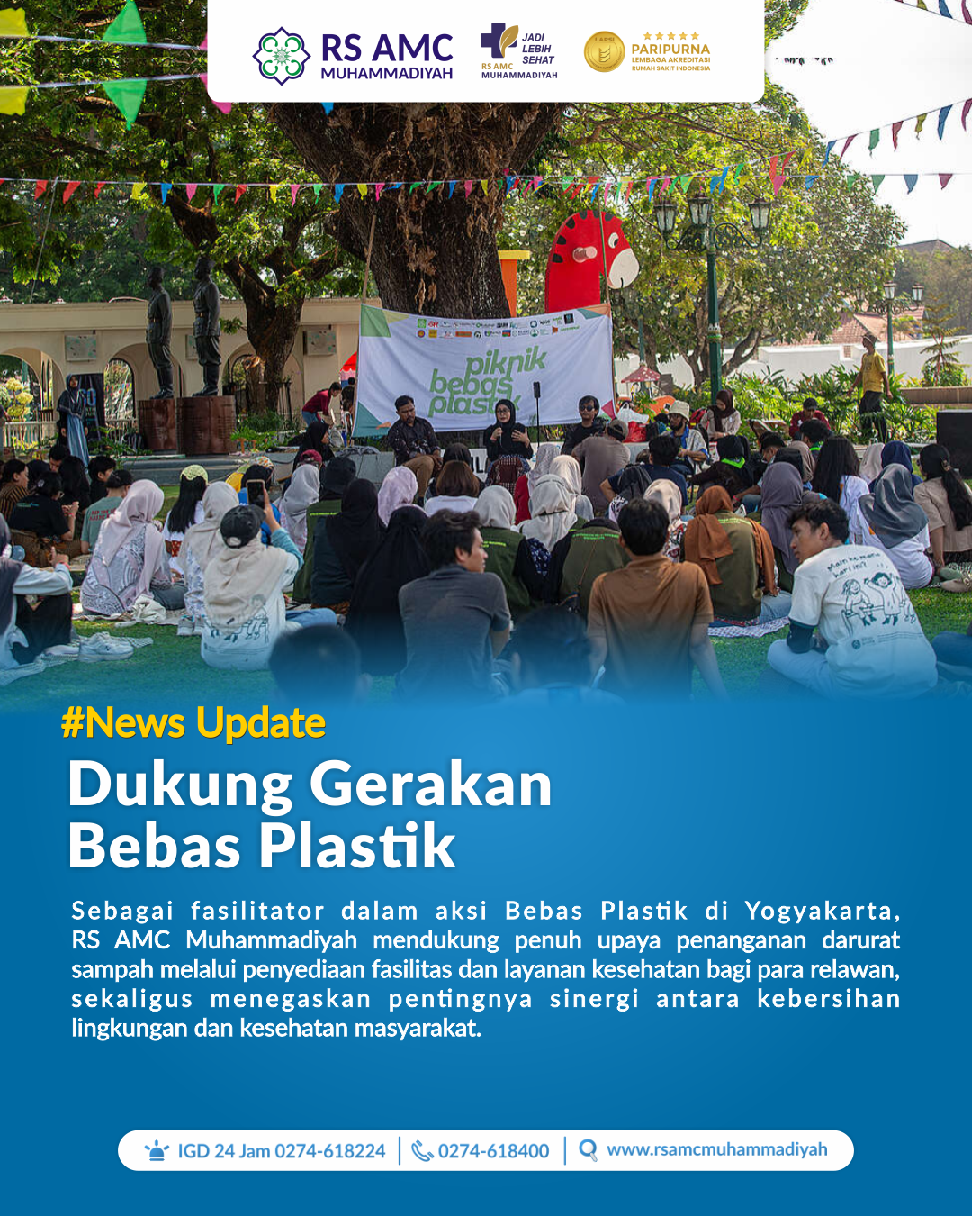 Rumah Sakit AMC Muhammadiyah Dukung Gerakan Bebas Plastik Lewat Akses Layanan Kesehatan dan Fasilitas Ramah Lingkungan